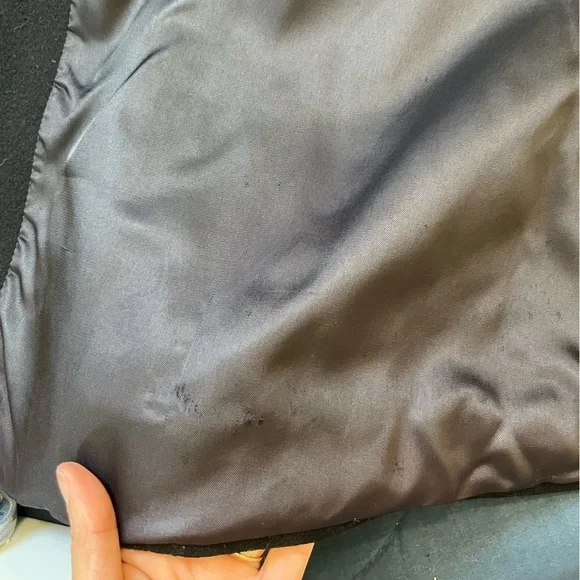 Perry Ellis Vintage Black Wool Military Peacoat USA Made Women’s 10 - Picture 12 of 17